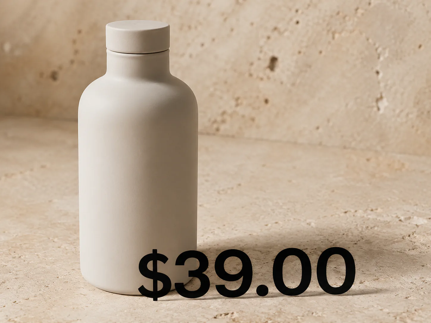 Synthetic price label: Synthetic unbranded product image with a fictional price label, before and after an AI-assisted local edit